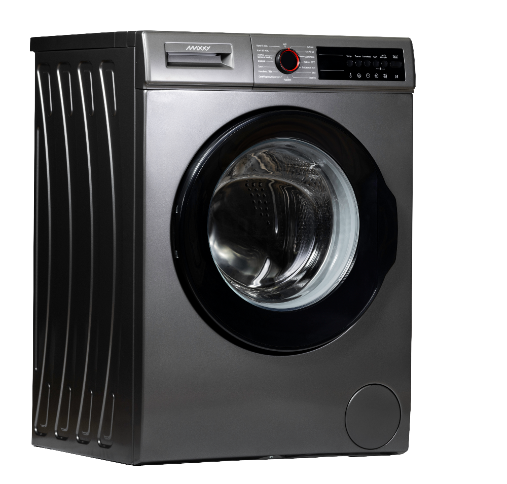 Wasmachine titanium grey zij aanzicht