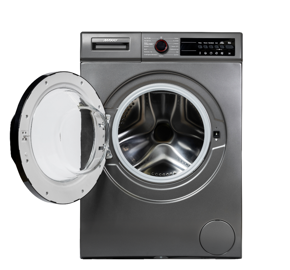 Wasmachine titanium grey deur open